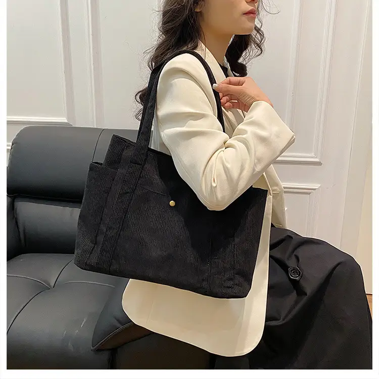 Korean Style Large Capacity Corduroy Tote Bag — feature 34