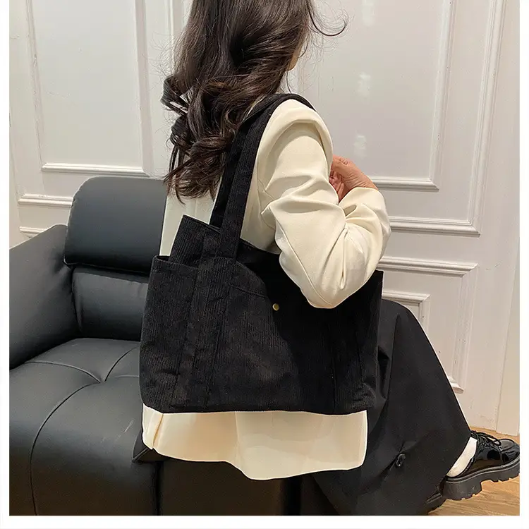 Korean Style Large Capacity Corduroy Tote Bag — feature 35