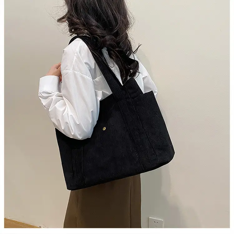Korean Style Large Capacity Corduroy Tote Bag — feature 36