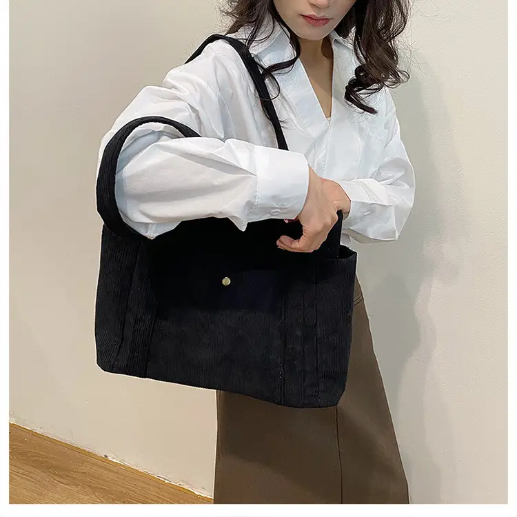 Korean Style Large Capacity Corduroy Tote Bag — feature 39