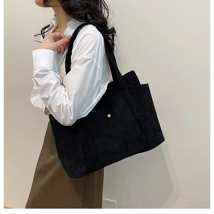 Korean Style Large Capacity Corduroy Tote Bag — feature 40