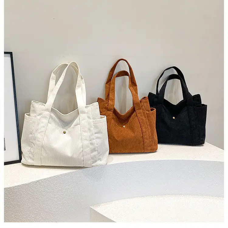 Korean Style Large Capacity Corduroy Tote Bag — feature 45