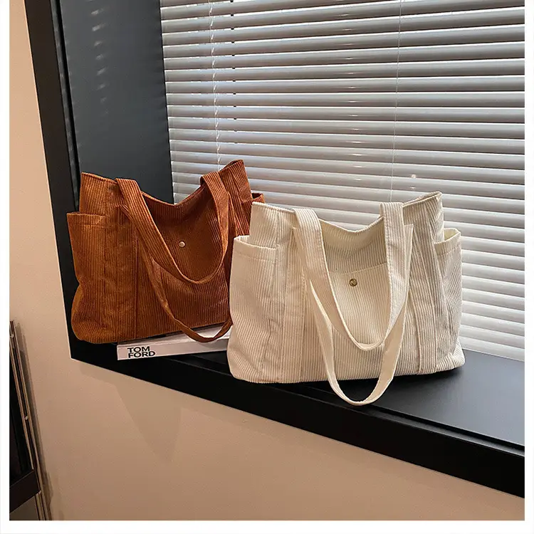 Korean Style Large Capacity Corduroy Tote Bag — feature 46