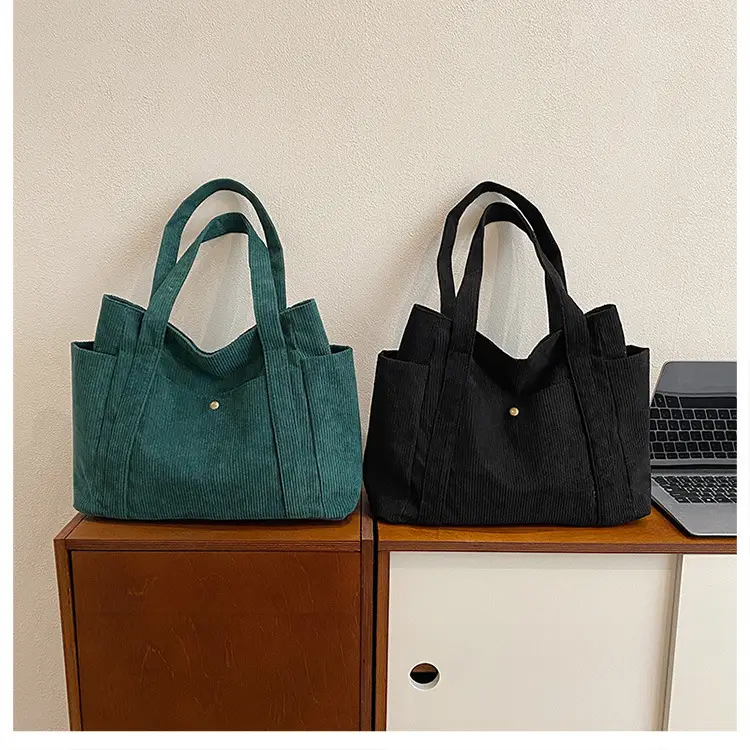 Korean Style Large Capacity Corduroy Tote Bag — feature 48