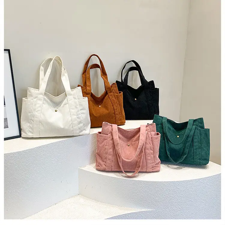 Korean Style Large Capacity Corduroy Tote Bag — feature 49