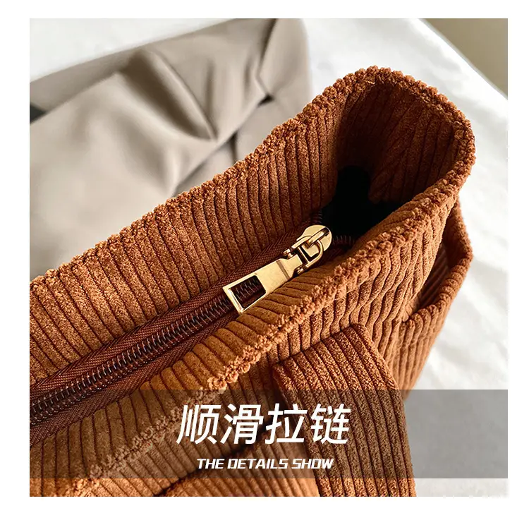 Korean Style Large Capacity Corduroy Tote Bag — feature 8