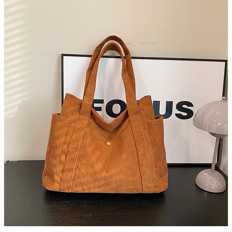 Korean Style Large Capacity Corduroy Tote Bag