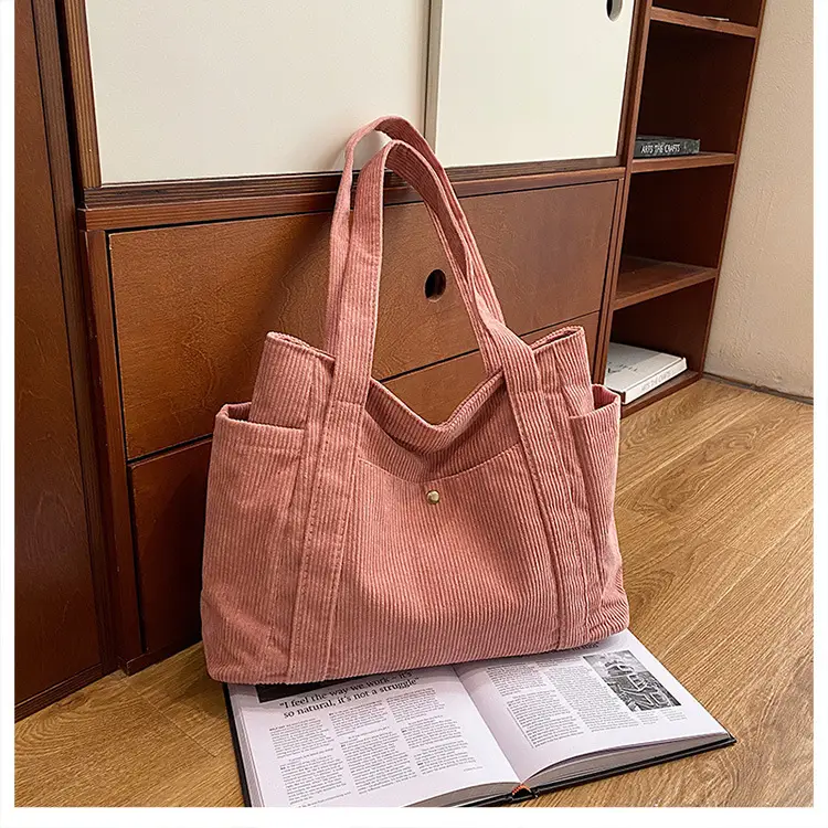 Korean Style Large Capacity Corduroy Tote Bag