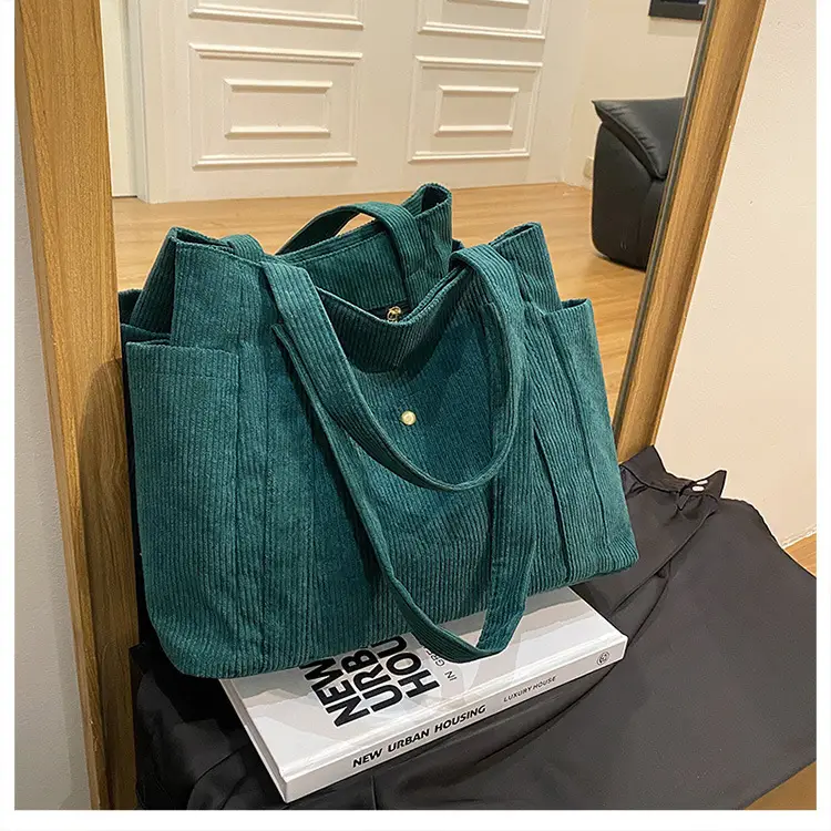 Korean Style Large Capacity Corduroy Tote Bag