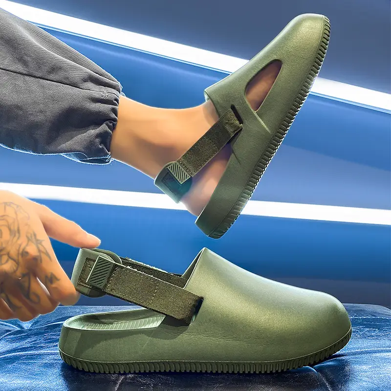 Thick bottom closed toe slippers for women ins lightweight non-slip height increasing chef shoes muffin sports half slippers hole shoes sandals for women - Image 14