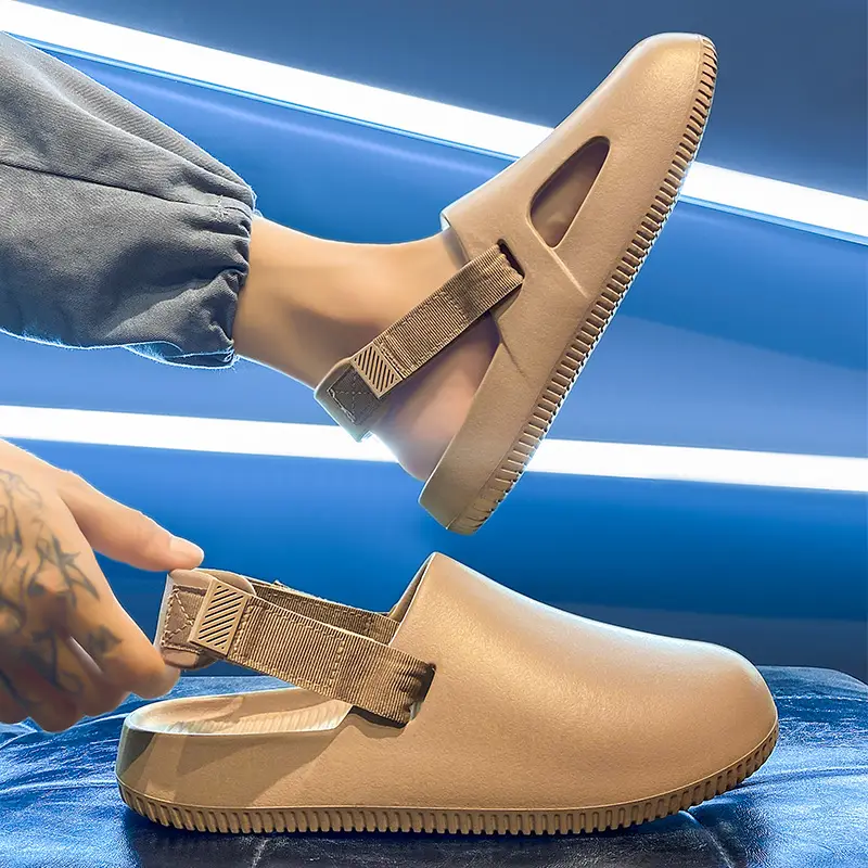 Thick bottom closed toe slippers for women ins lightweight non-slip height increasing chef shoes muffin sports half slippers hole shoes sandals for women - Image 15