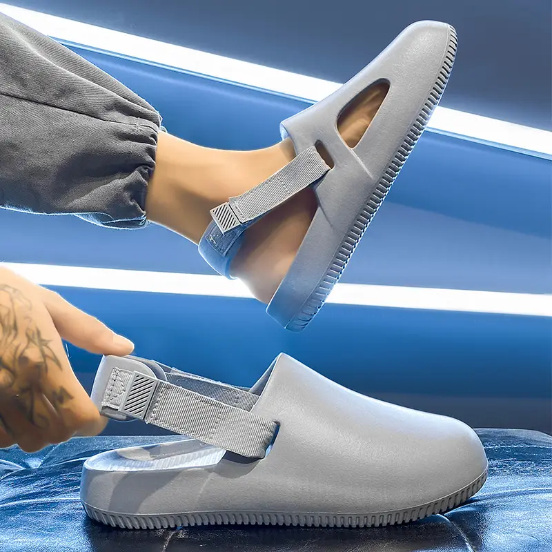 Thick bottom closed toe slippers for women ins lightweight non-slip height increasing chef shoes muffin sports half slippers hole shoes sandals for women - Image 16