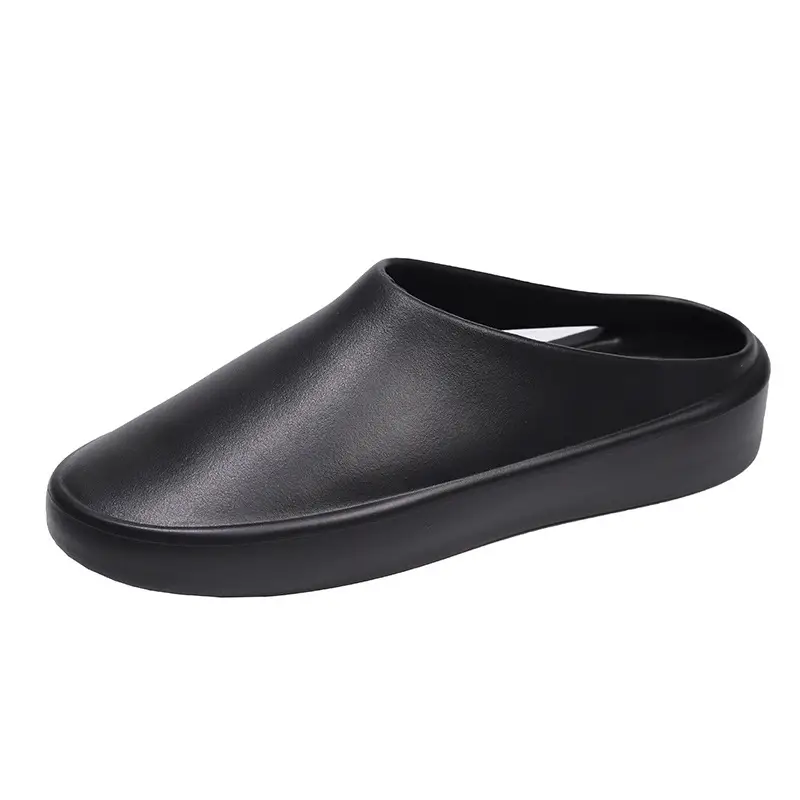 Thick bottom closed toe slippers for women ins lightweight non-slip height increasing chef shoes muffin sports half slippers hole shoes sandals for women - Image 5
