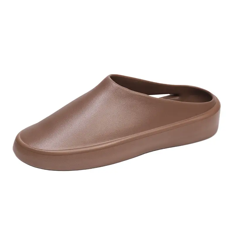 Thick bottom closed toe slippers for women ins lightweight non-slip height increasing chef shoes muffin sports half slippers hole shoes sandals for women - Image 7