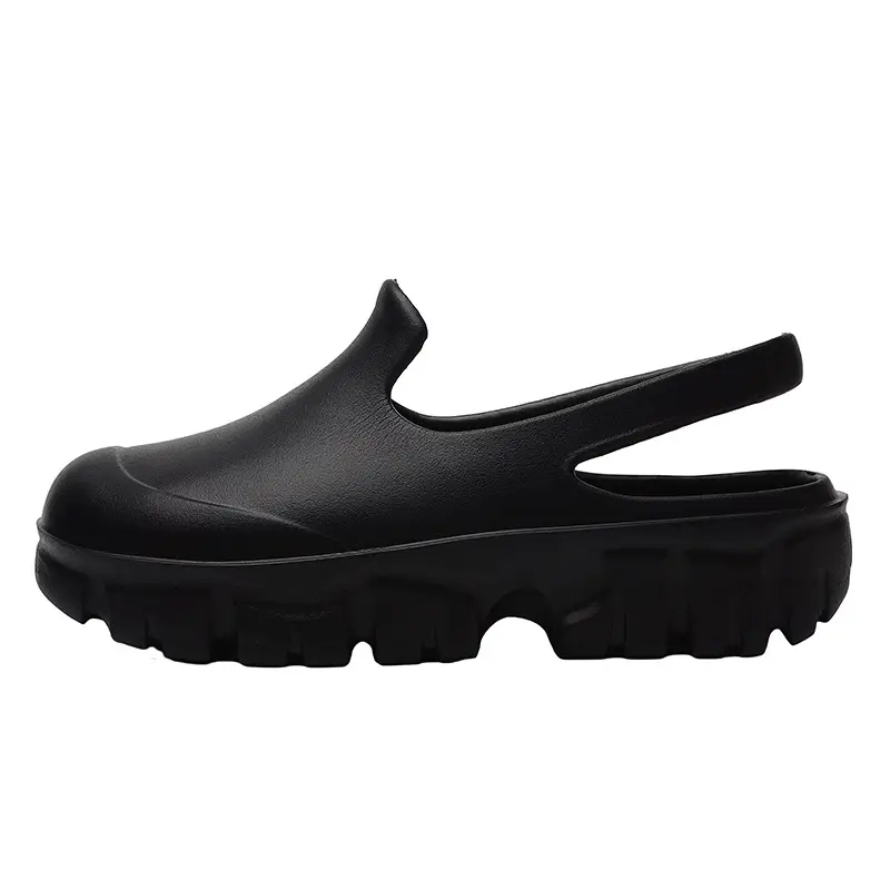 Thick bottom closed toe slippers for women ins lightweight non-slip height increasing chef shoes muffin sports half slippers hole shoes sandals for women - Image 9