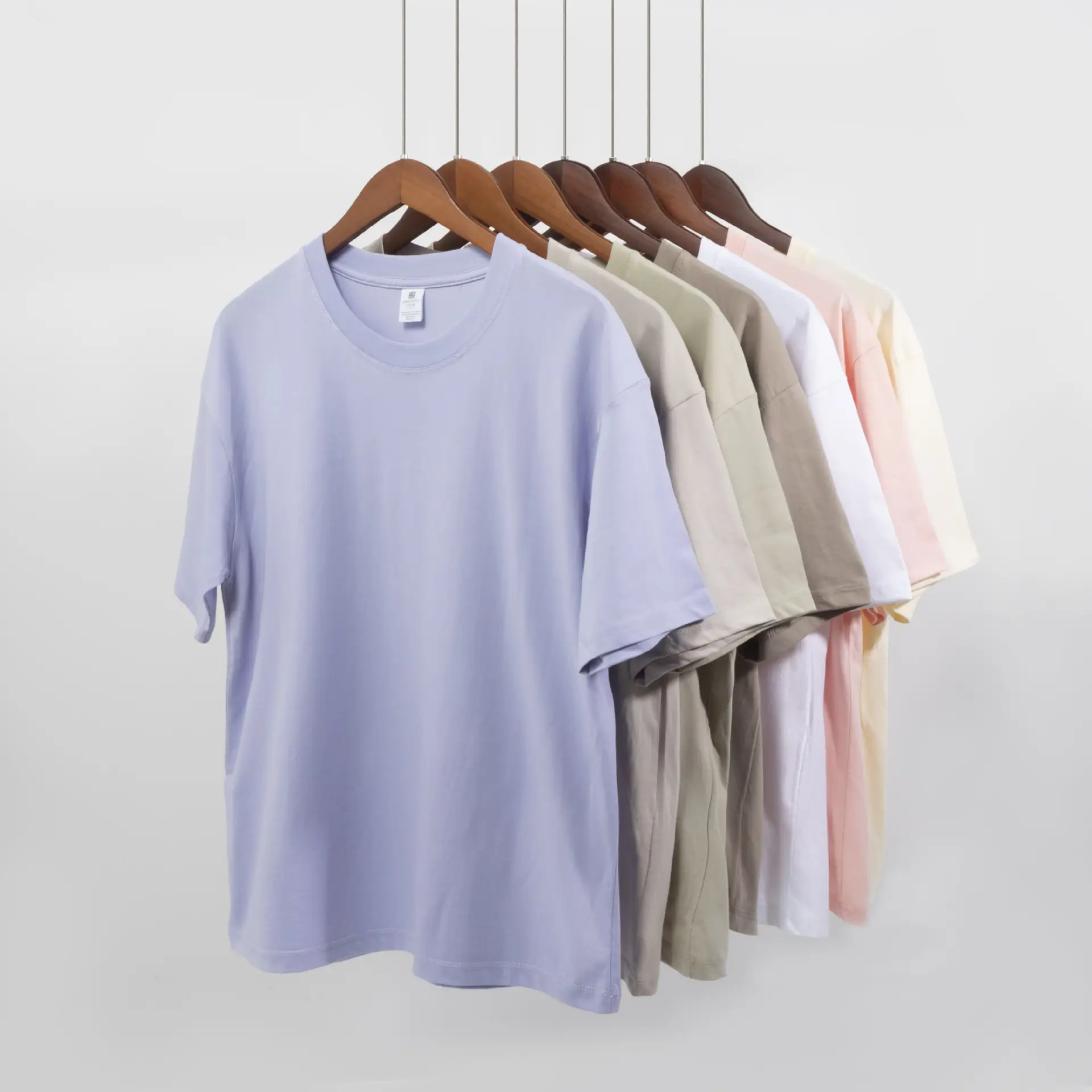 Men Cotton T-Shirt White Loose Fit Round Neck
