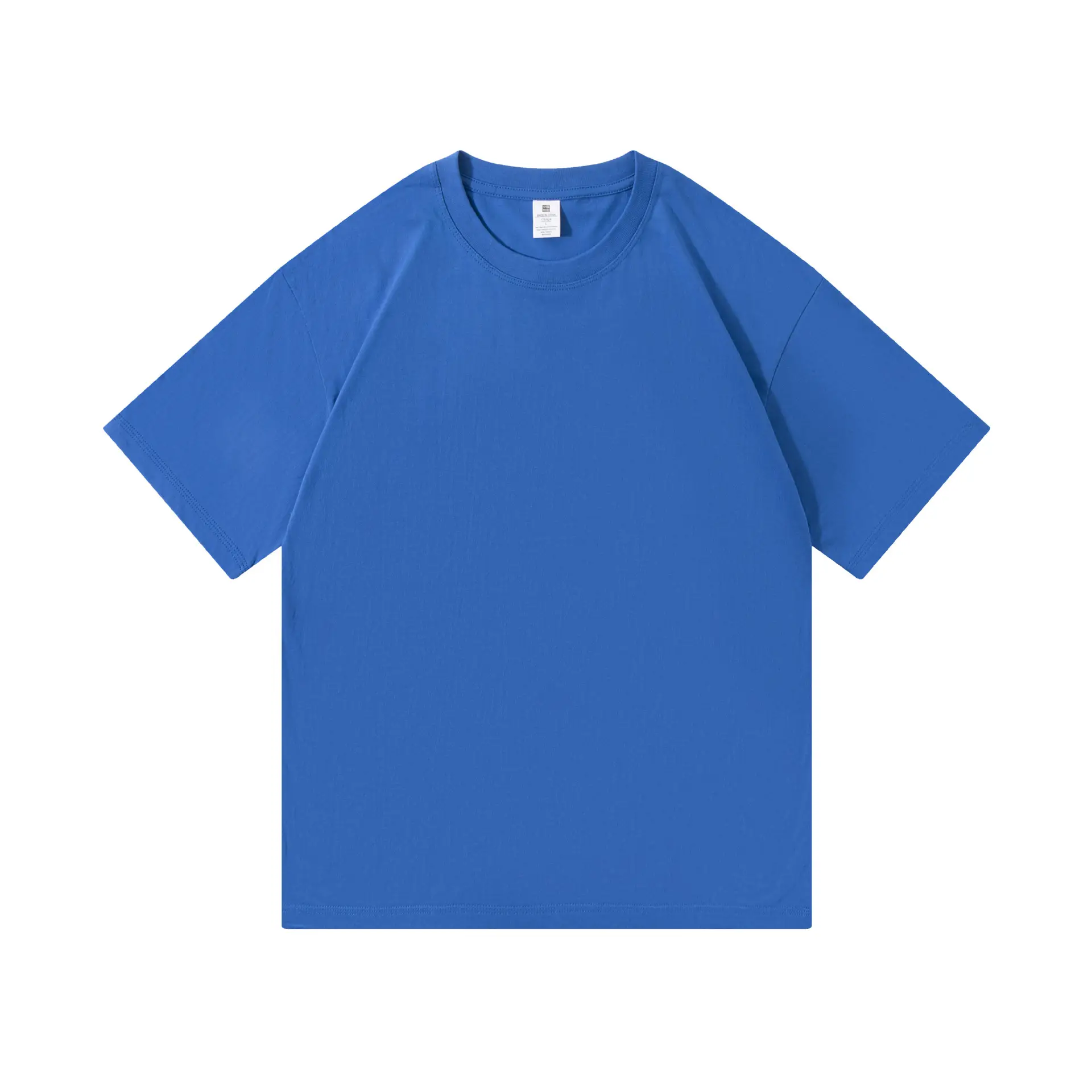 Men Cotton T-Shirt White Loose Fit Round Neck