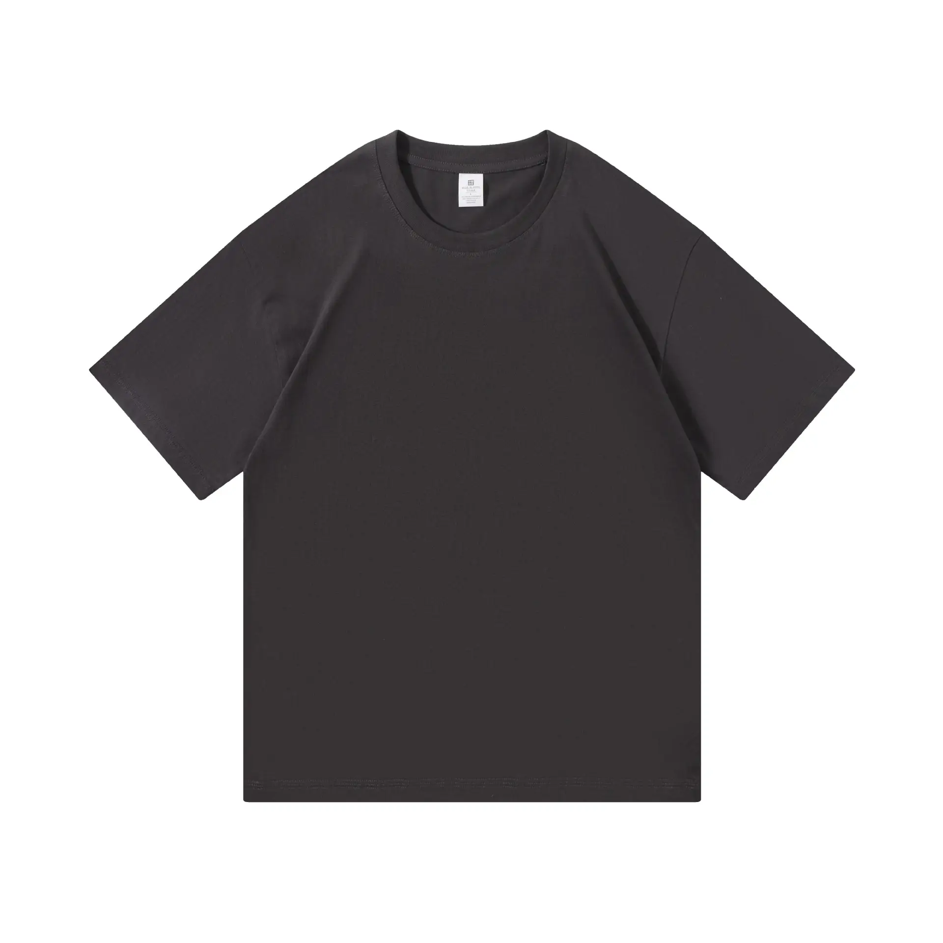 Men Cotton T-Shirt White Loose Fit Round Neck
