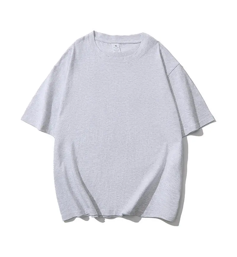 Men Cotton T-Shirt White Loose Fit Round Neck