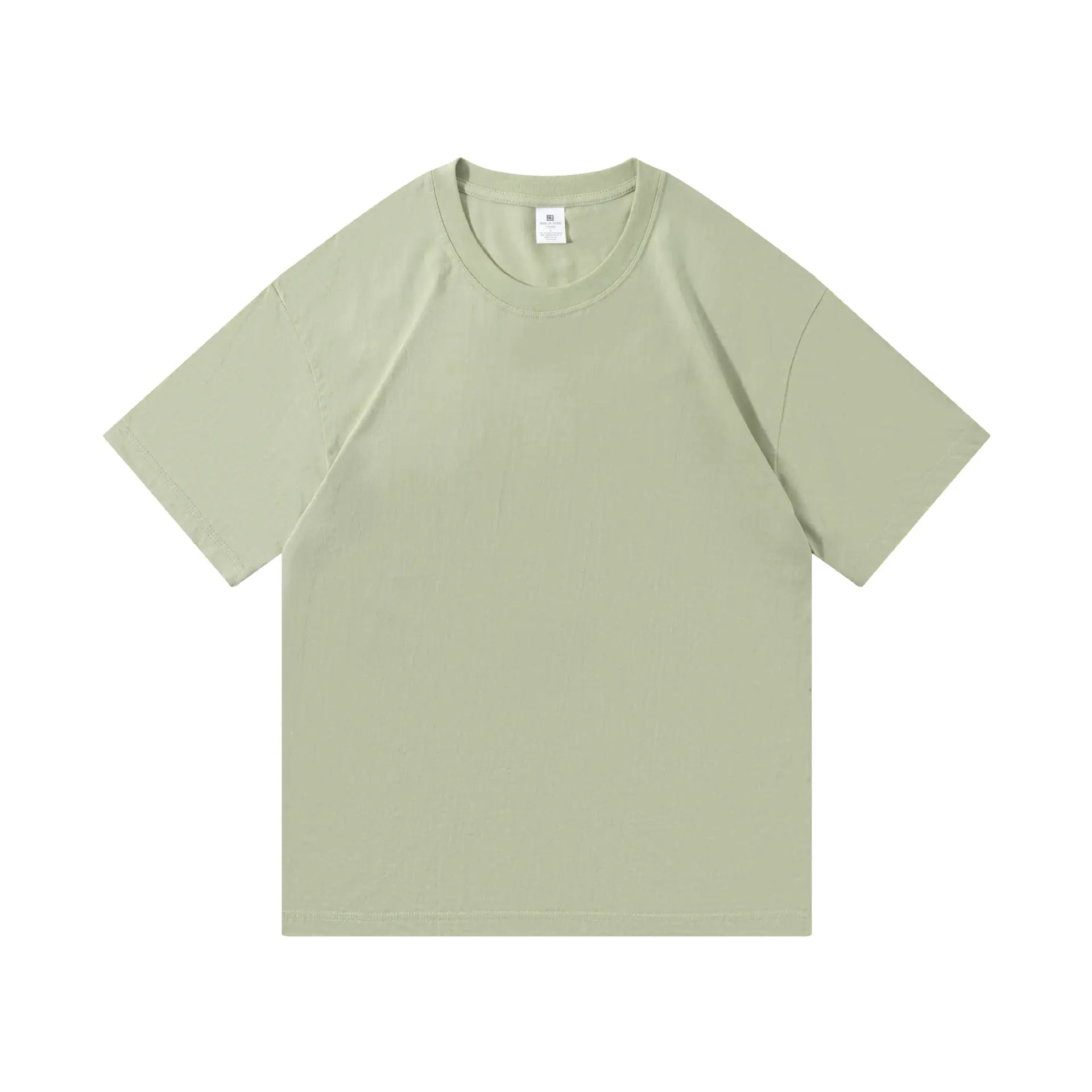Men Cotton T-Shirt White Loose Fit Round Neck