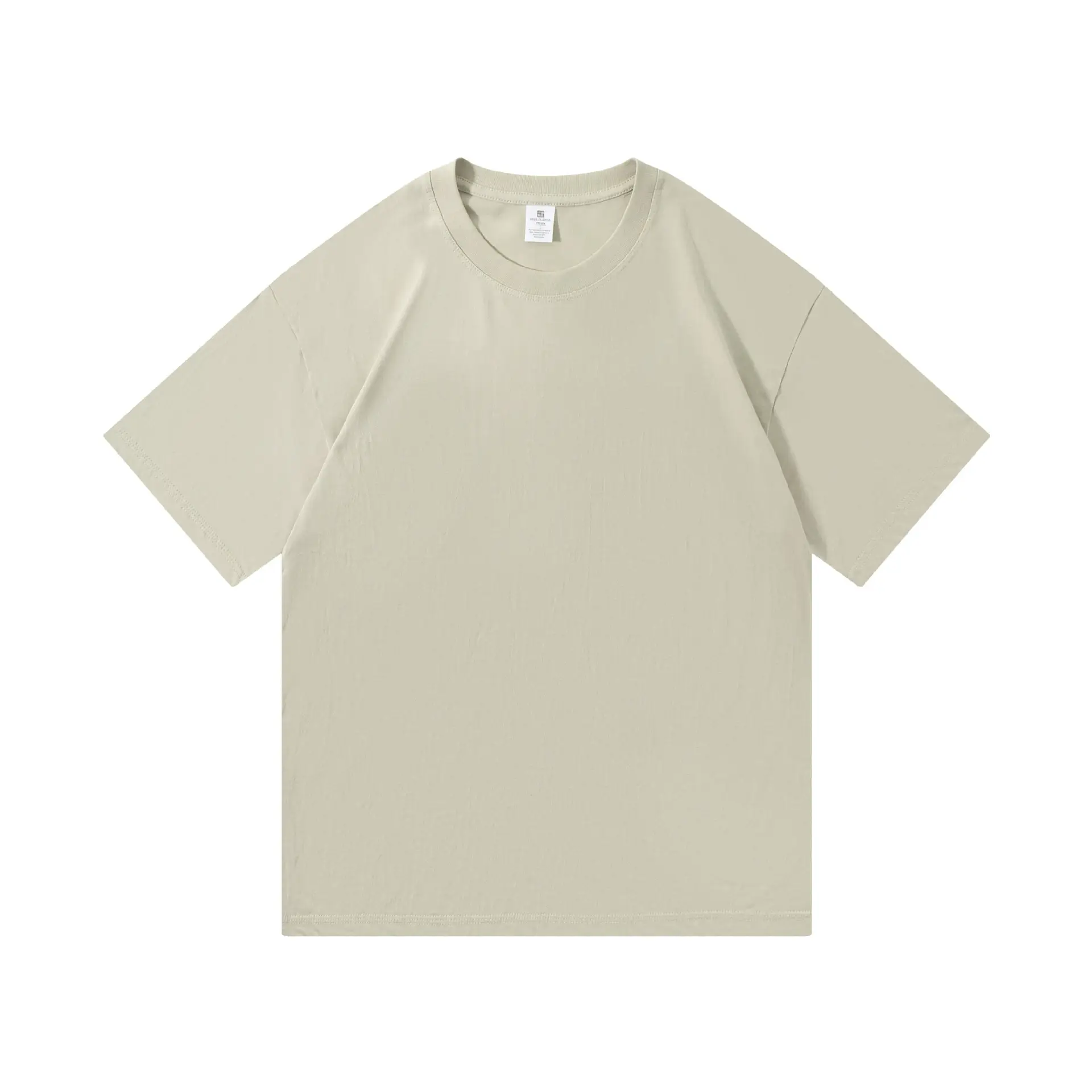 Men Cotton T-Shirt White Loose Fit Round Neck