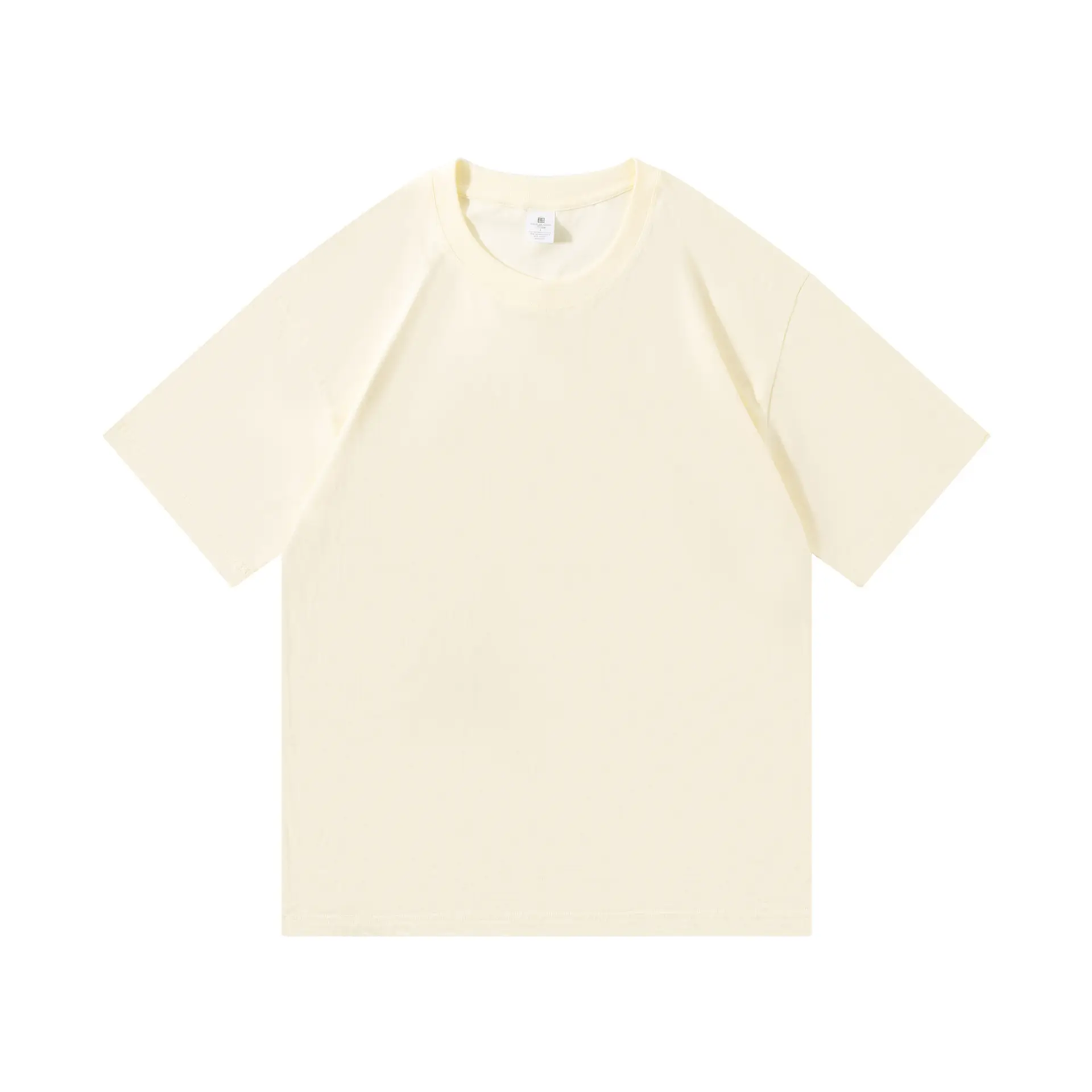 Men Cotton T-Shirt White Loose Fit Round Neck