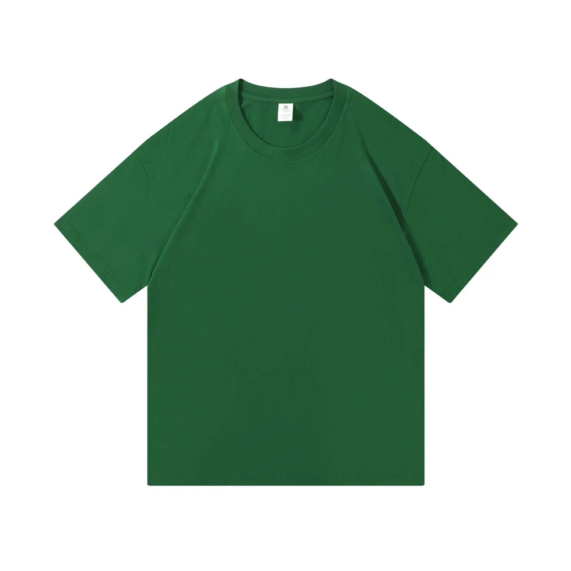 Men Cotton T-Shirt White Loose Fit Round Neck