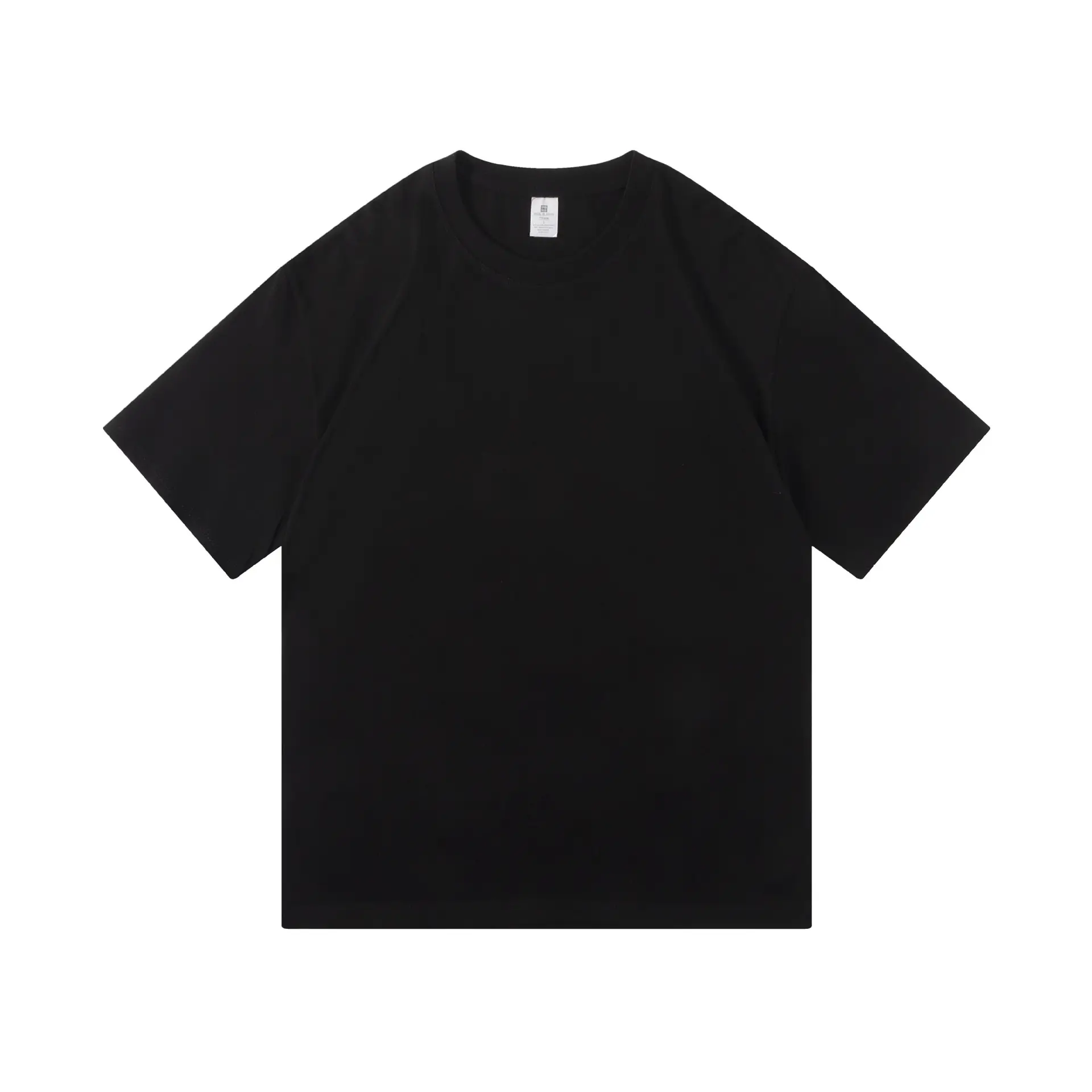 Men Cotton T-Shirt White Loose Fit Round Neck