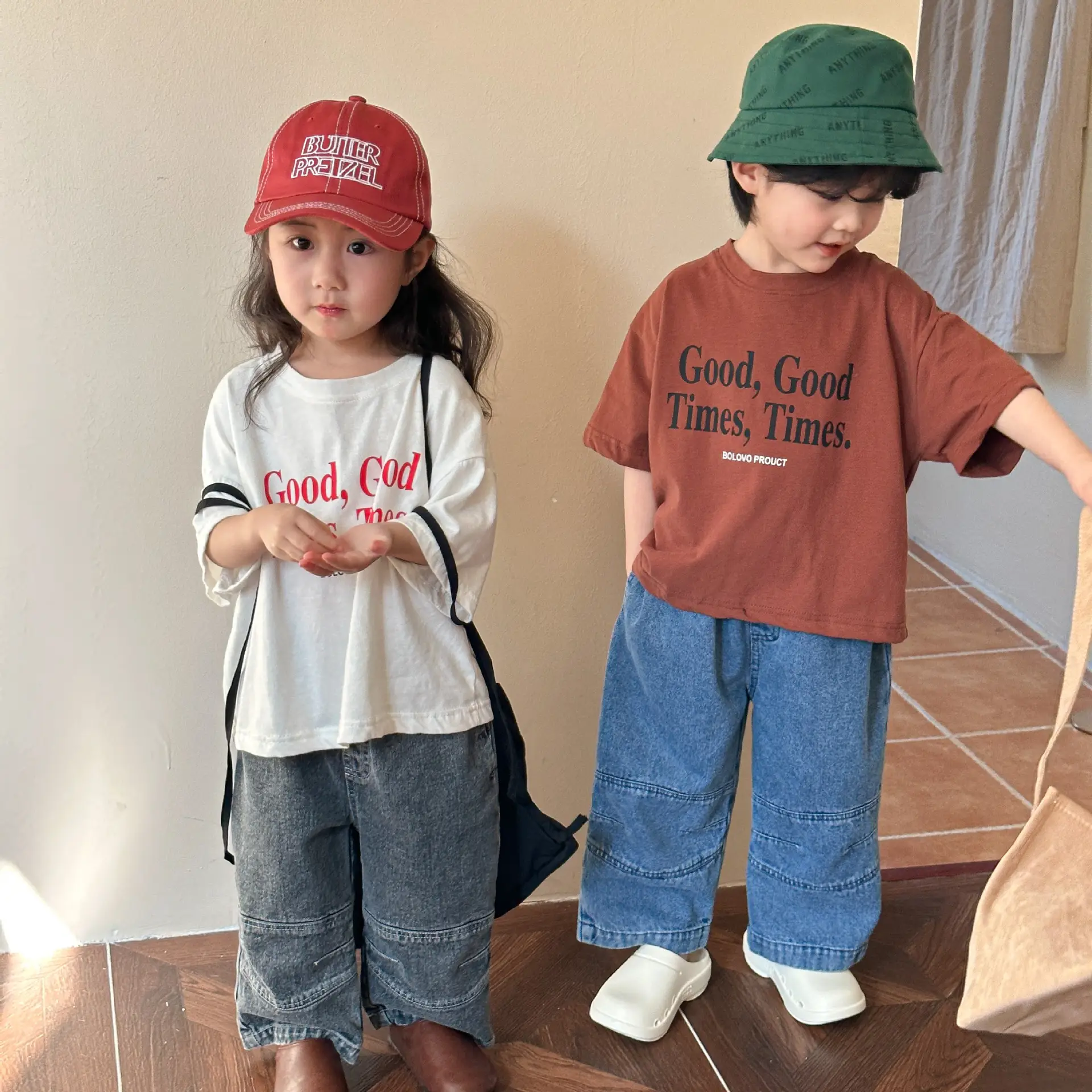 Children's Cotton T-Shirt Brown Good Times Times - Image 4