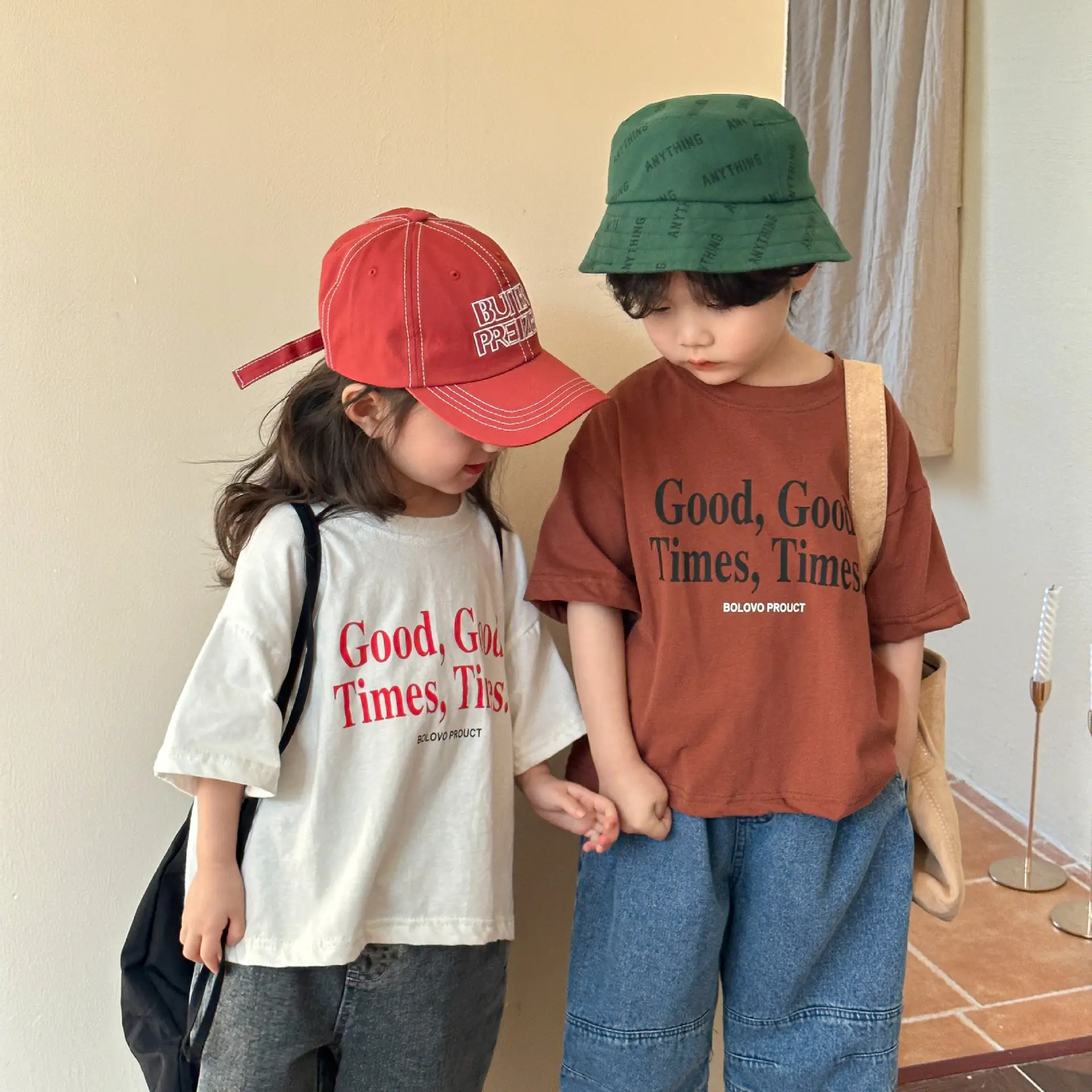 Children's Cotton T-Shirt Brown Good Times Times - Image 5