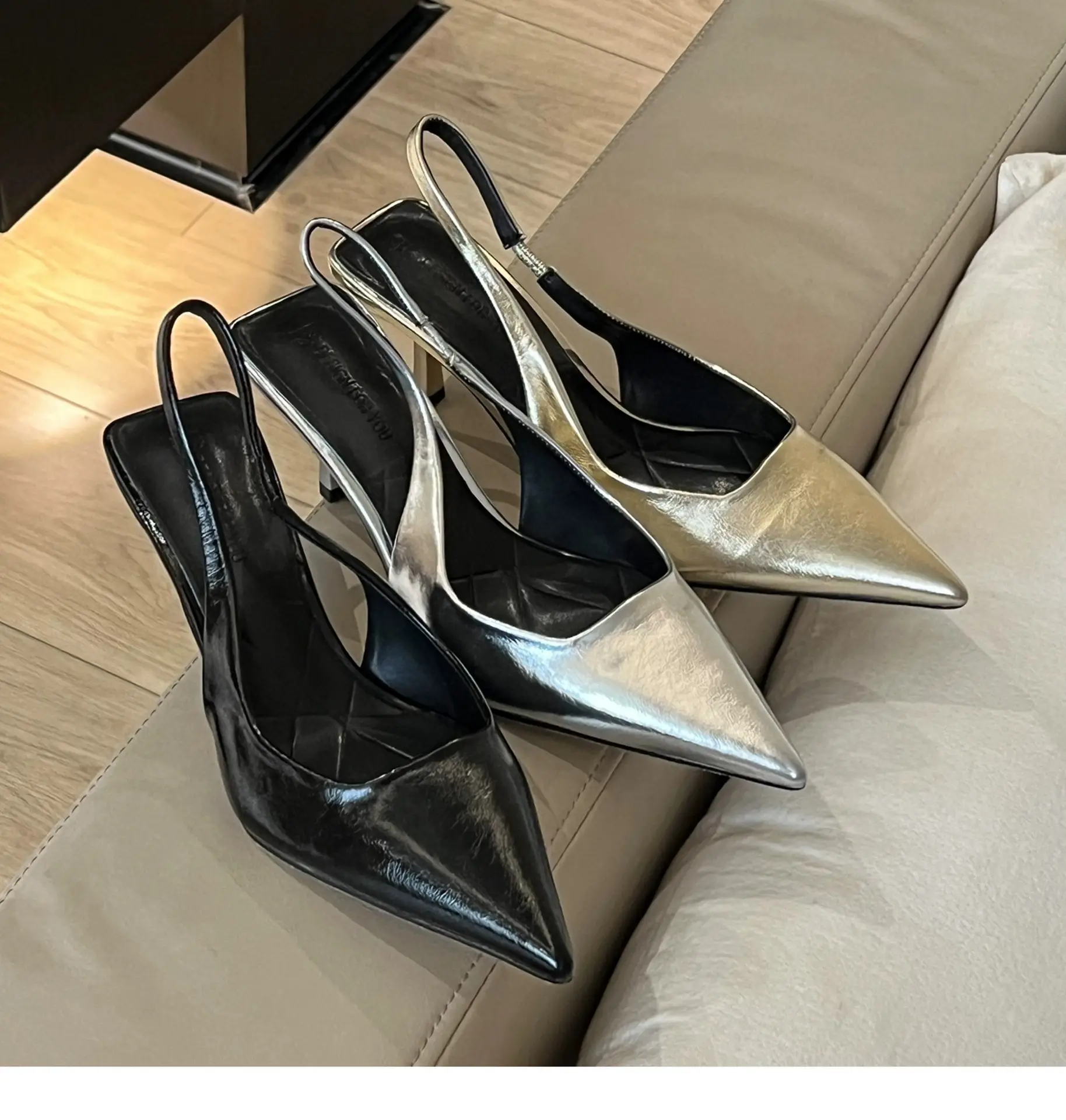Gold Pointed Toe High Heels for Women 2025 Spring — feature 17