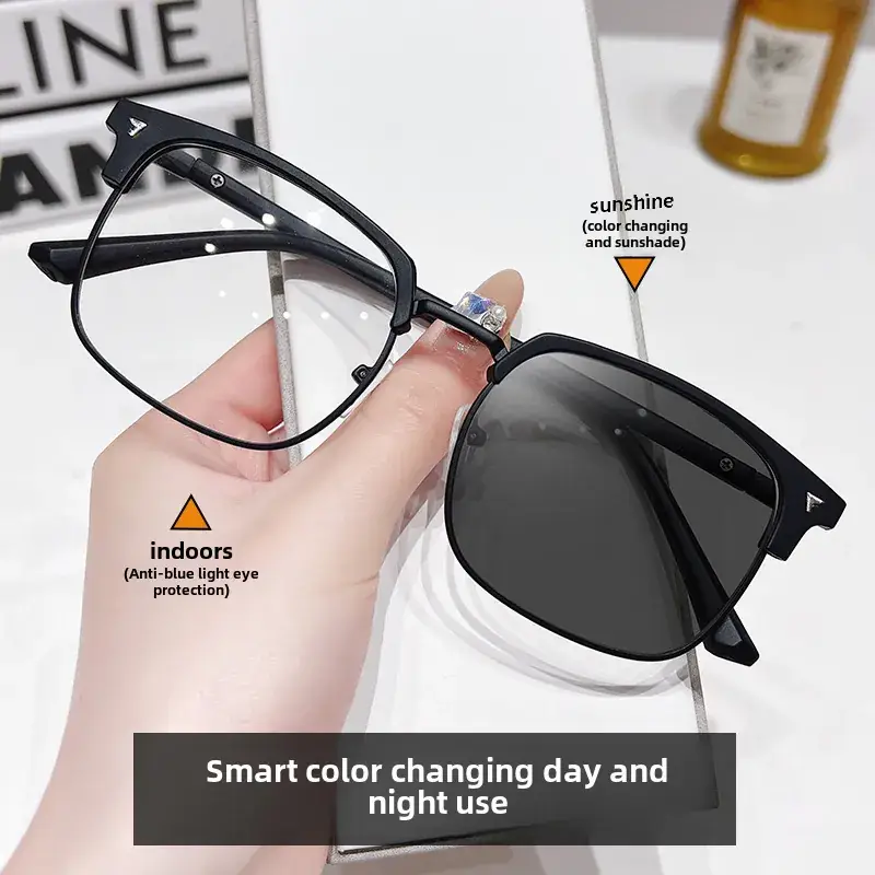 Smart Color Changing Eyeglasses for Men with Anti-Blue Light & Myopia Protection - Image 4