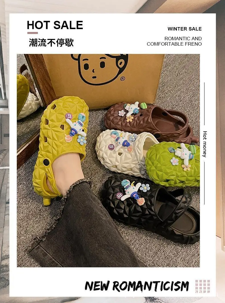 Cartoon new beach slippers hole shoes women's summer outerwear fashion thick-soled sandals and slippers women's summer cute wholesale — feature 19