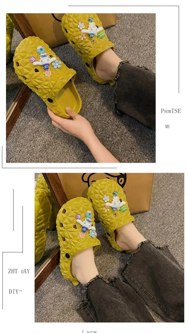 Cartoon new beach slippers hole shoes women's summer outerwear fashion thick-soled sandals and slippers women's summer cute wholesale — feature 20