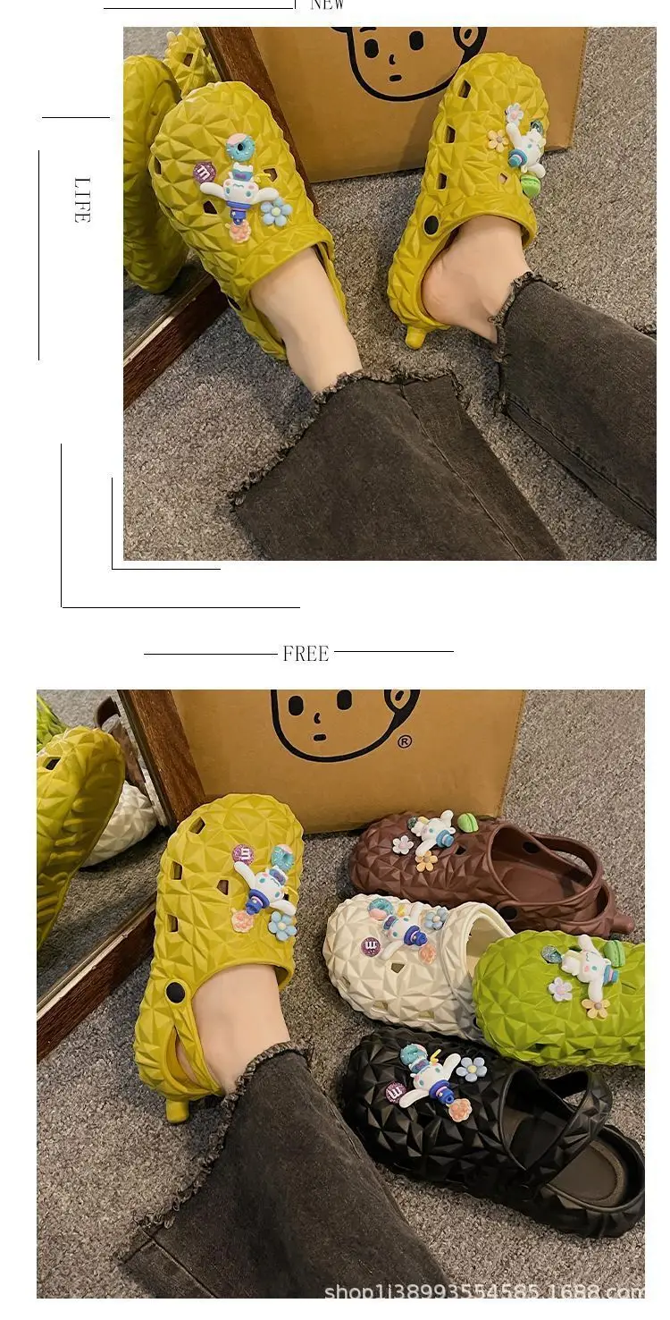 Cartoon new beach slippers hole shoes women's summer outerwear fashion thick-soled sandals and slippers women's summer cute wholesale — feature 21
