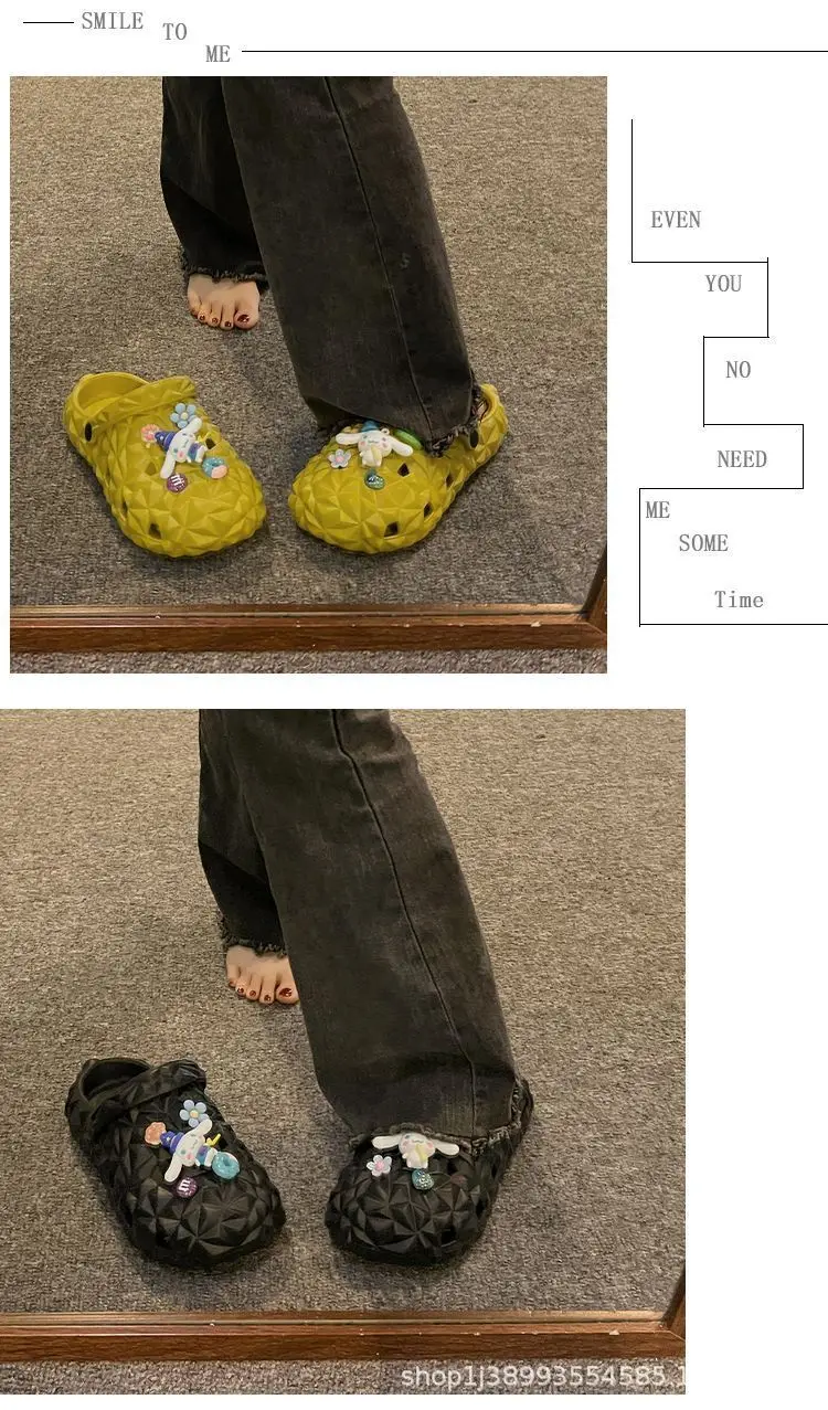 Cartoon new beach slippers hole shoes women's summer outerwear fashion thick-soled sandals and slippers women's summer cute wholesale — feature 22
