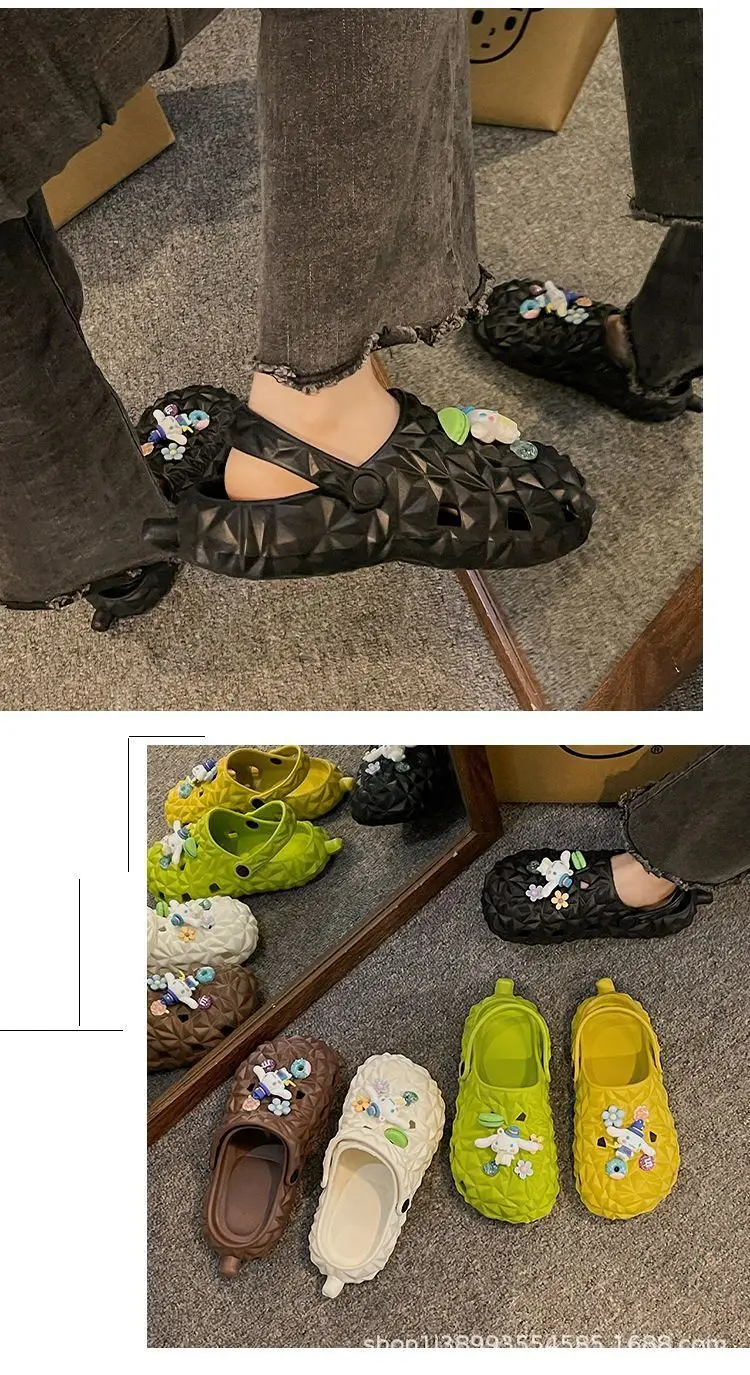 Cartoon new beach slippers hole shoes women's summer outerwear fashion thick-soled sandals and slippers women's summer cute wholesale — feature 23