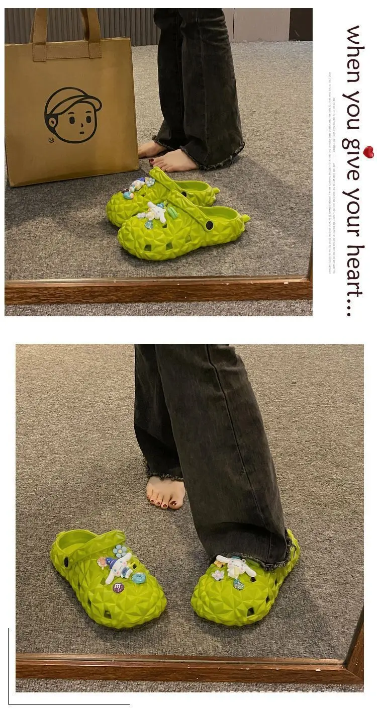 Cartoon new beach slippers hole shoes women's summer outerwear fashion thick-soled sandals and slippers women's summer cute wholesale — feature 24