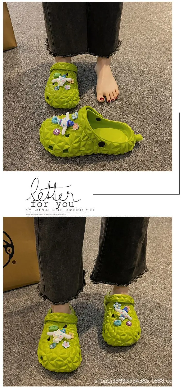 Cartoon new beach slippers hole shoes women's summer outerwear fashion thick-soled sandals and slippers women's summer cute wholesale — feature 25