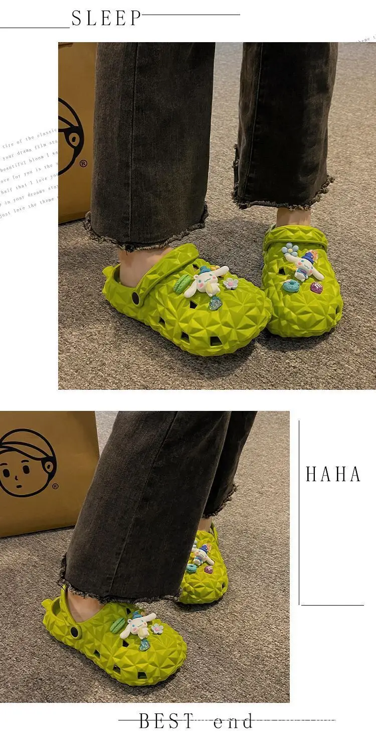 Cartoon new beach slippers hole shoes women's summer outerwear fashion thick-soled sandals and slippers women's summer cute wholesale — feature 26