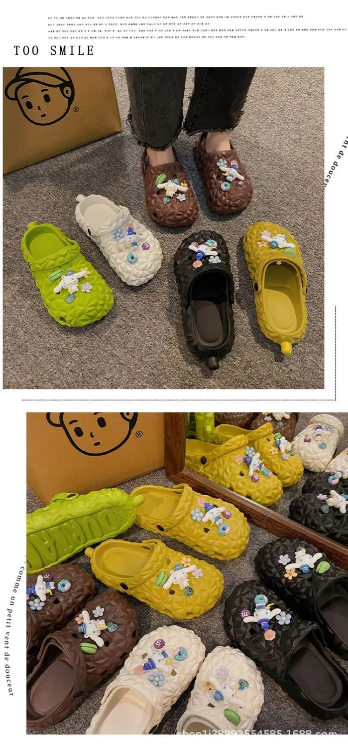 Cartoon new beach slippers hole shoes women's summer outerwear fashion thick-soled sandals and slippers women's summer cute wholesale — feature 27