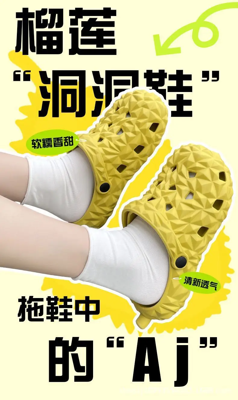 Cartoon new beach slippers hole shoes women's summer outerwear fashion thick-soled sandals and slippers women's summer cute wholesale — feature 3