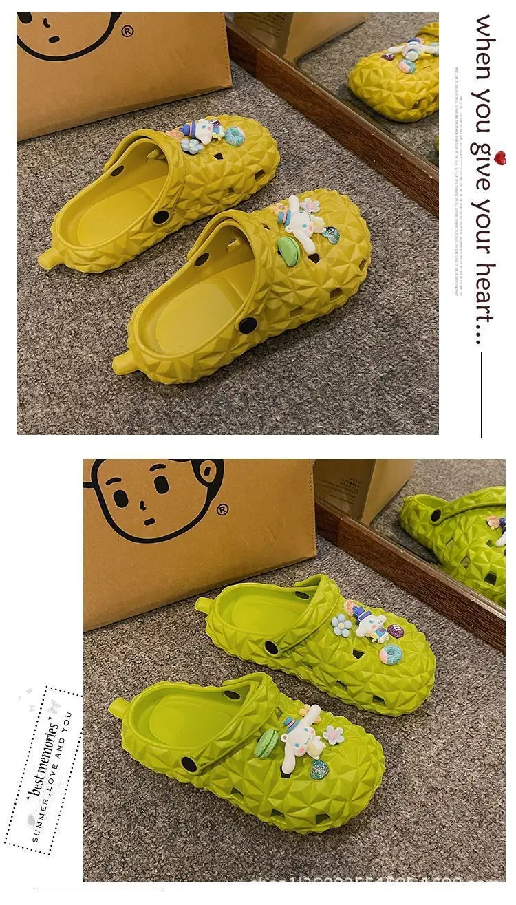 Cartoon new beach slippers hole shoes women's summer outerwear fashion thick-soled sandals and slippers women's summer cute wholesale — feature 30