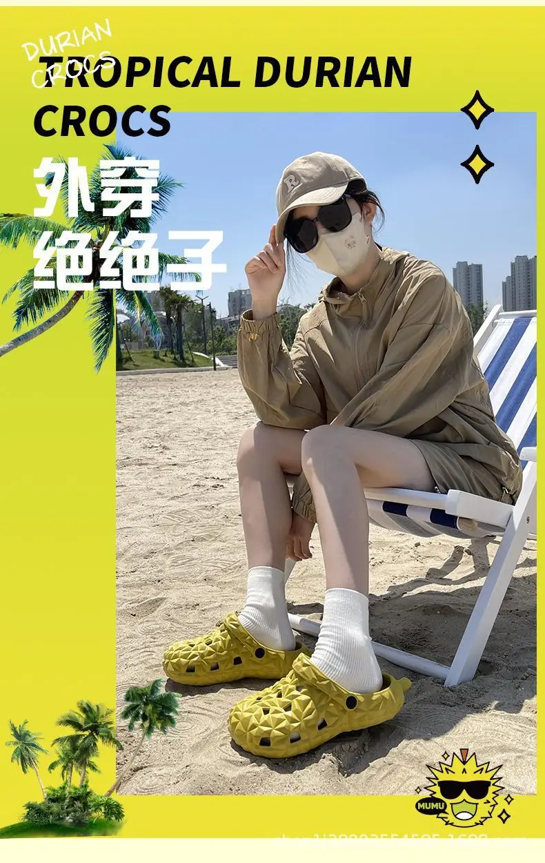 Cartoon new beach slippers hole shoes women's summer outerwear fashion thick-soled sandals and slippers women's summer cute wholesale — feature 4