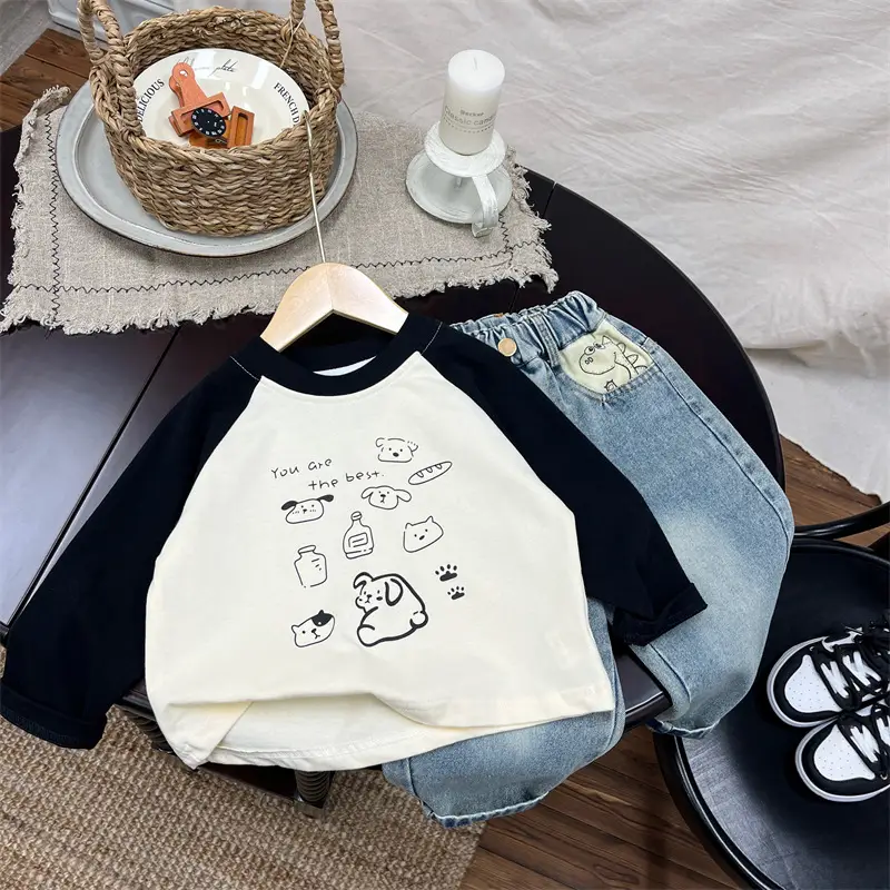 2026 Spring T-Shirt for Boys with Cute Dog Print - Image 4