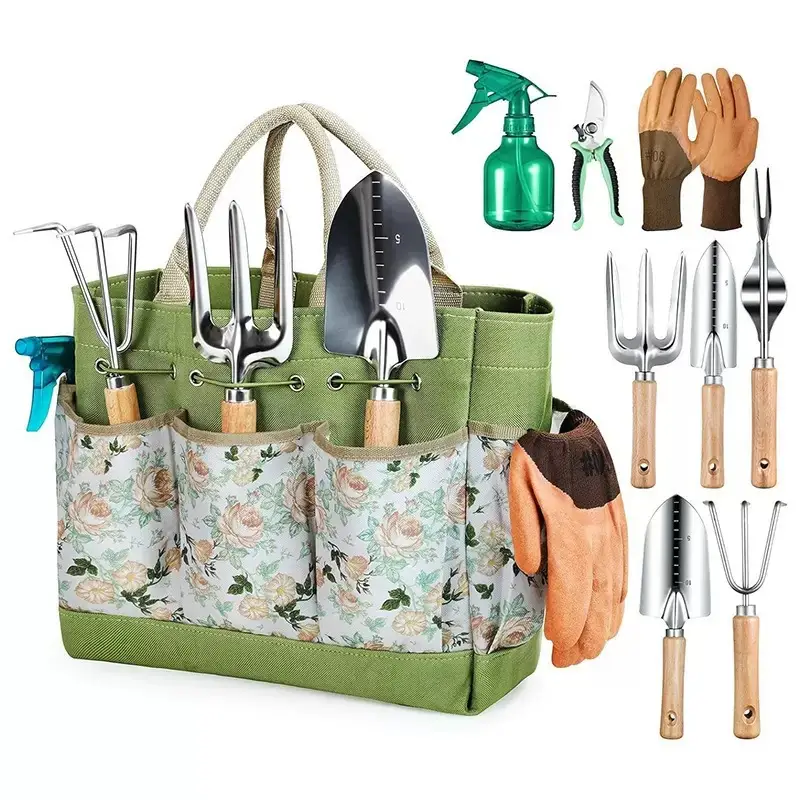 Amazon's Hottest Wooden Handle Stainless Steel Garden Tool Set Gardening Flower Watering Can Garden Gardening Artifact — feature 4