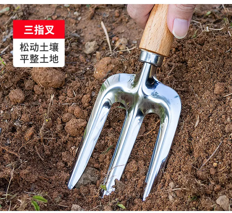 Amazon's Hottest Wooden Handle Stainless Steel Garden Tool Set Gardening Flower Watering Can Garden Gardening Artifact — feature 8