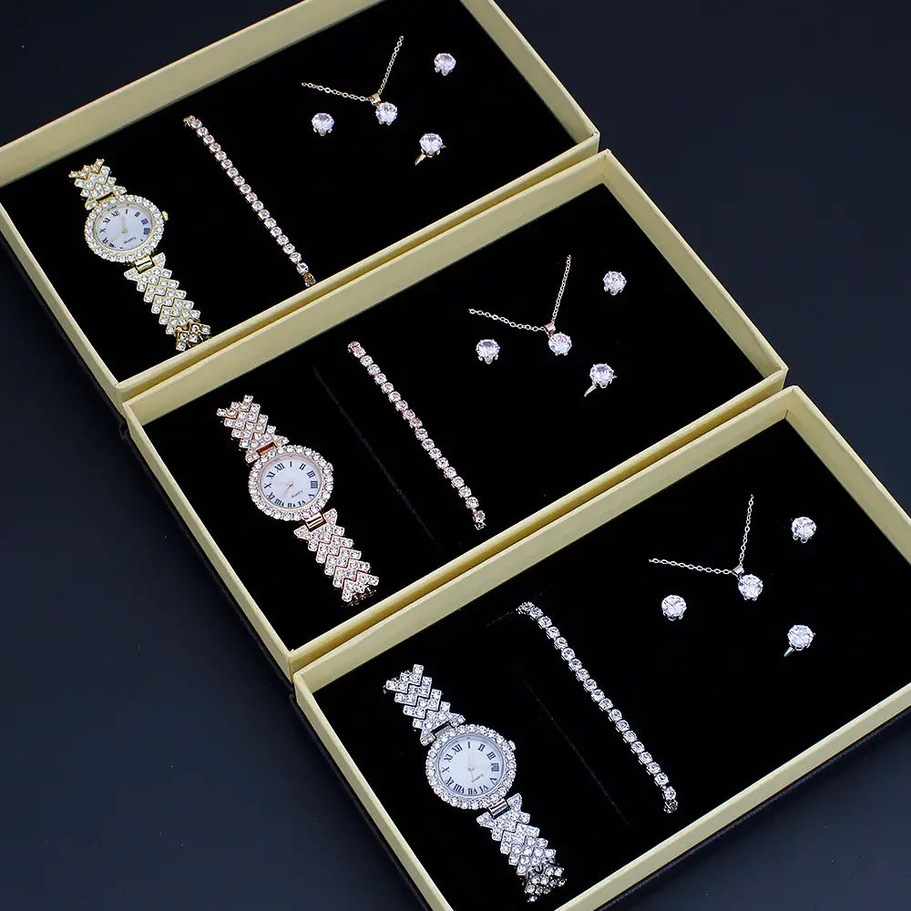 Women's Quartz Watch with Diamond Earrings & Bracelet Set — feature 6