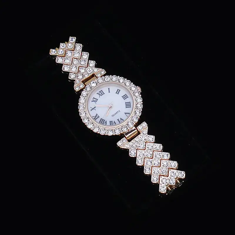Women's Quartz Watch with Diamond Earrings & Bracelet Set - Image 4