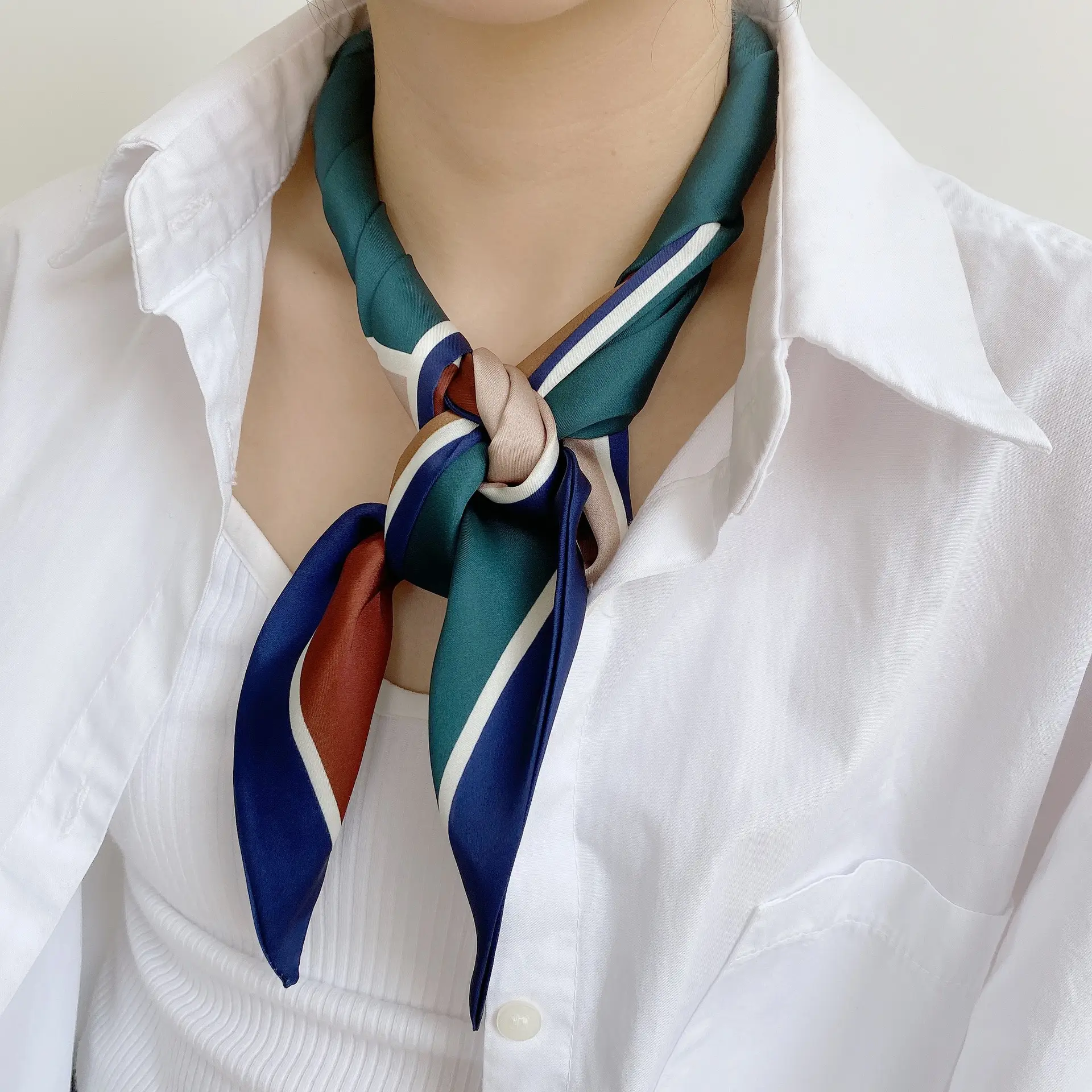 2024 New Cross-border Ribbon Silk Scarf Pointed Long Neck Large Floating Belt Hair Ribbon — feature 24